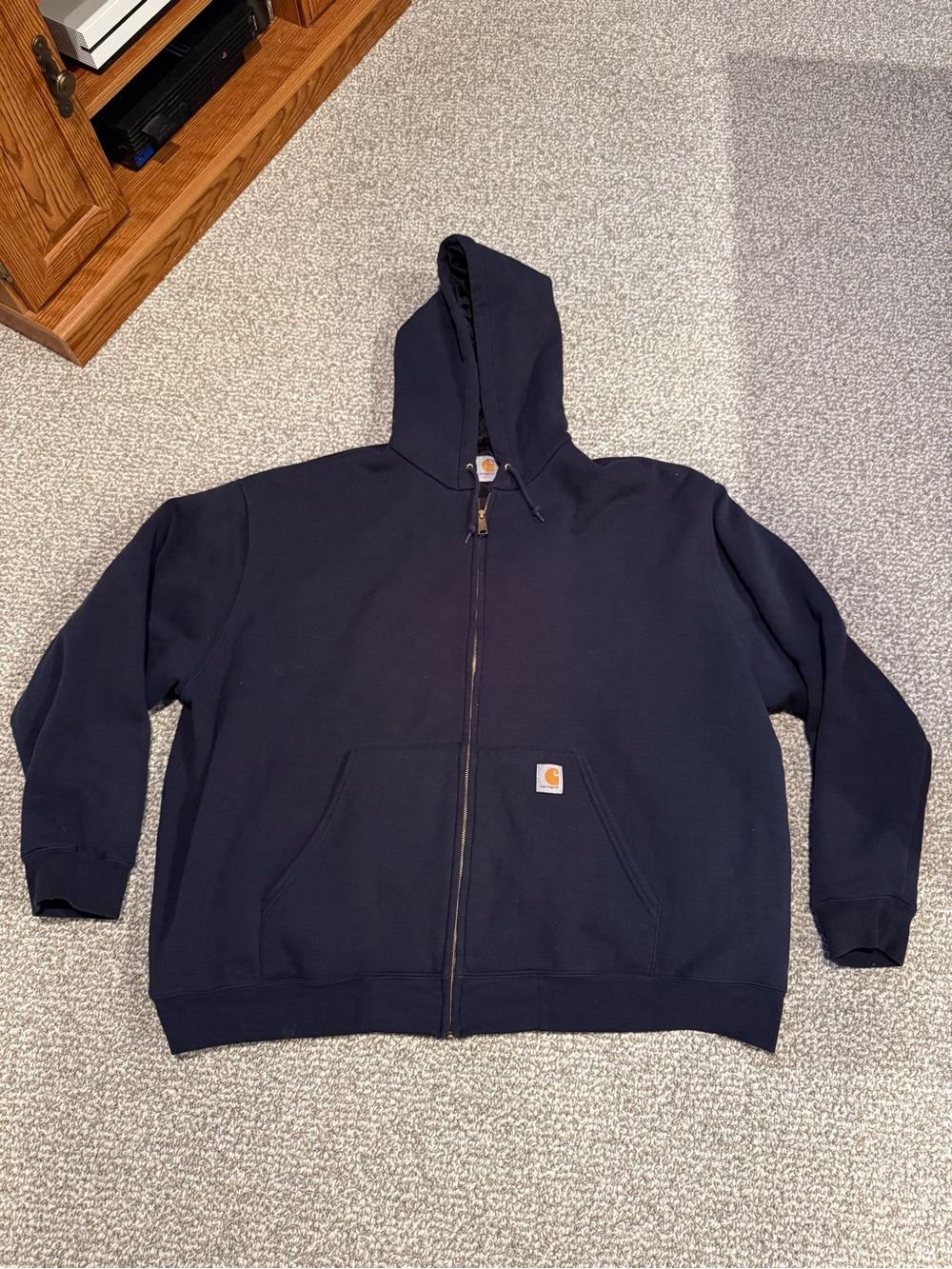 Blue Quilted Carhartt Zip Up Sweatshirt